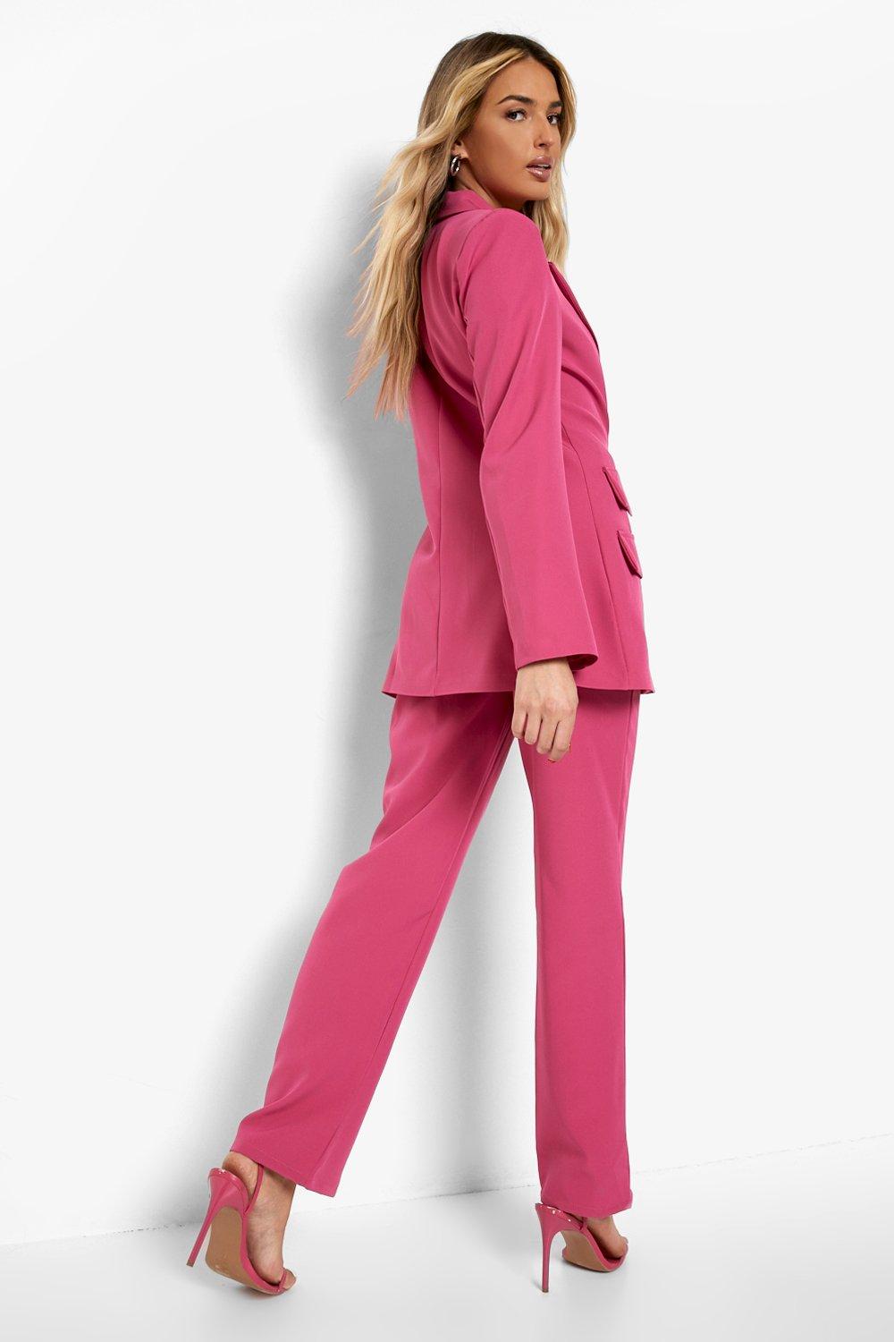 Boohoo hot sale pink trousers